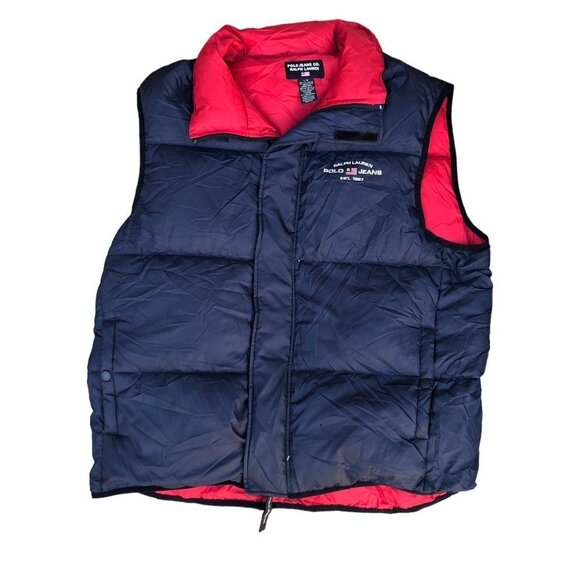 VINTAGE Polo Ralph Lauren Puffer Jacket Vest Large - Picture 7 of 10